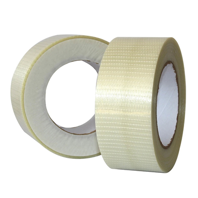 Kağıt Sıcak Erimiş Çift Yönlü Çift Yönlü Fiberglass Mesh Çapraz Teyp Sıkıştırma Paketleme