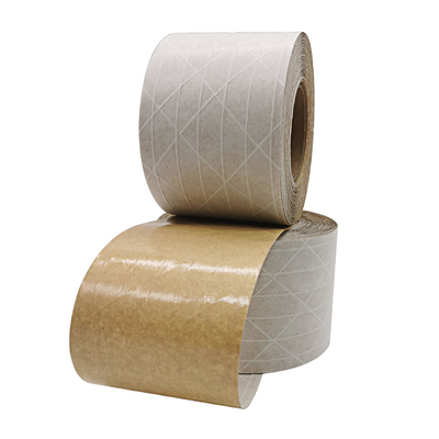 Brown Thickened Single Sided Fiber Kraft Paper Tape For Box Sealing