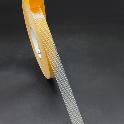 PVC Hava Yalıtım Bandı ve Zeminler için 220MIC Kalınlığında Yüksek Yapışma Mukavemetli Çift Taraflı Fiberglas Örgü Bant