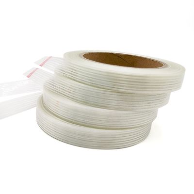 135 mikron Kalınlığında 800N/inç Çekme Mukavemetli ve 11N/inç Soyulma Yapışmalı Ağır Paketleme ve Metal Şerit İçin Fiberglas Filament Bant