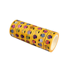 Gıda Desen Washi Kağıt Bant, Sarı Washi Bant Çeşitleri DIY Maskeleme