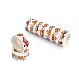 Renkli Çiçekli Washi Kağıt Bant, İnce Desenli Craft Bant Kauçuk Yapıştırıcı