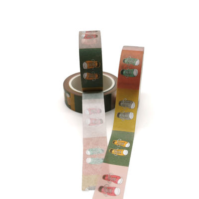 DIY Özel Baskılı CMYK Hediye Paketleme Tayvan Kalıp Kesim Washi Ambalaj Kağıt Bandı